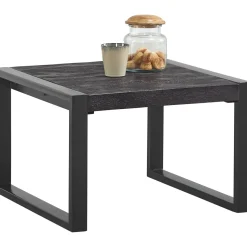 Profijt Meubel Bijzettafel Newhaven zwart mangohout 60 cm vierkant
