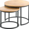 Profijt Meubel Bijzettafelset Budrio bruin 45 en 60 cm rond