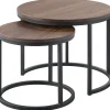 Profijt Meubel Bijzettafelset Budrio donkerbruin 45 en 60 cm rond
