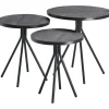 Profijt Meubel Bijzettafelset Chiva zwart (set van 3) rond