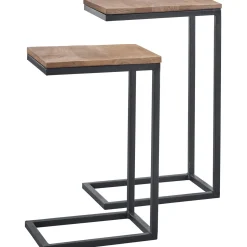 Profijt Meubel Bijzettafelset Northwood mangohout 27 en 28 cm rechthoekig