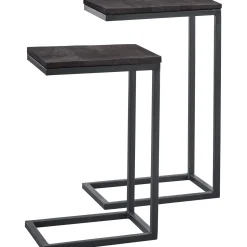 Profijt Meubel Bijzettafelset Northwood zwart 27 en 28 cm rechthoekig