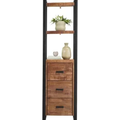 Profijt Meubel Boekenkast Newhaven mangohout 3 laden 200 cm
