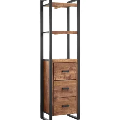 Profijt Meubel Boekenkast Newhaven mangohout 3 laden 200 cm