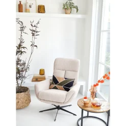 Profijt Meubel Draaifauteuil Langley beige met voetenbank