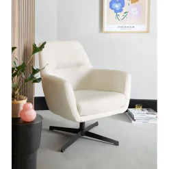 Profijt Meubel Draaifauteuil Tarkio bouclé wit