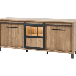 Profijt Meubel Dressoir Alva 90x207x50 cm old teak met verlichting
