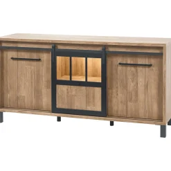 Profijt Meubel Dressoir Alva 90x179x50 cm old teak met verlichting