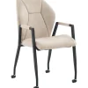 Profijt Meubel Eetkamerstoel Morada microvezel beige met wieltjes