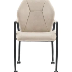 Profijt Meubel Eetkamerstoel Morada microvezel beige met wieltjes