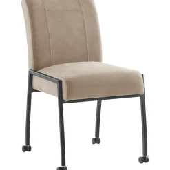 Profijt Meubel Eetkamerstoel Orense met wieltjes taupe