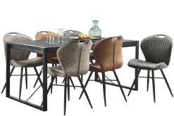 Profijt Meubel Eettafel Newhaven U-poot zwart 200x100 cm rechthoekig