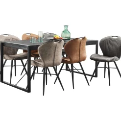 Profijt Meubel Eettafel Newhaven U-poot zwart 180x90 cm rechthoekig