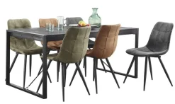 Profijt Meubel Eettafel Newhaven U-poot zwart 220x100 cm rechthoekig