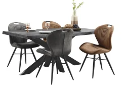 Profijt Meubel Eettafel Newhaven zwart mangohout 240x100 cm rechthoekig