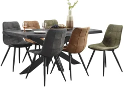 Profijt Meubel Eettafel Newhaven zwart mangohout 200x100 cm rechthoekig