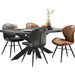 Profijt Meubel Eettafel Newhaven zwart mangohout 220x100 cm rechthoekig