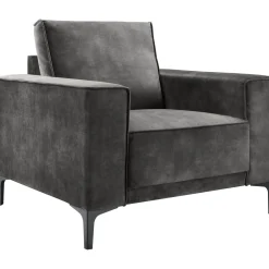 Profijt Meubel Fauteuil Calira velvet antraciet basic comfort