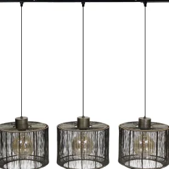 Profijt Meubel Hanglamp Bincerro donkerbrons metaal 3-lichts
