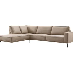 Profijt Meubel Hoekbank links Alburg microleder taupe premium comfort