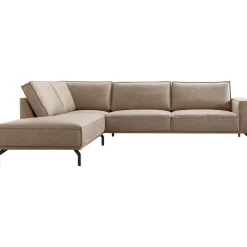 Profijt Meubel Hoekbank links Alburg microleder taupe basic comfort