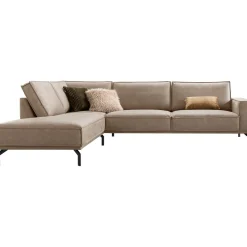 Profijt Meubel Hoekbank links Alburg microleder taupe basic comfort