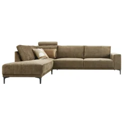 Profijt Meubel Hoekbank links Clanton bruin premium comfort met hoofdsteun