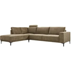 Profijt Meubel Hoekbank links Clanton bruin premium comfort met hoofdsteun