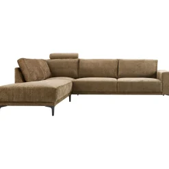 Profijt Meubel Hoekbank links Clanton bruin basic comfort met hoofdsteun