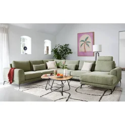 Profijt Meubel Hoekbank links Flandria groen basic comfort