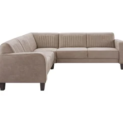 Profijt Meubel Hoekbank links Mills microleder taupe basic comfort