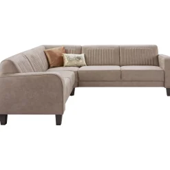 Profijt Meubel Hoekbank links Mills microleder taupe basic comfort
