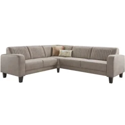 Profijt Meubel Hoekbank links Mills microleder taupe excellent comfort