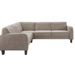 Profijt Meubel Hoekbank links Mills microleder taupe excellent comfort