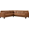 Profijt Meubel Hoekbank links Mills microleder cognac premium comfort