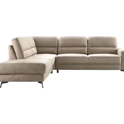 Profijt Meubel Hoekbank links Mirtho microleder taupe excellent comfort