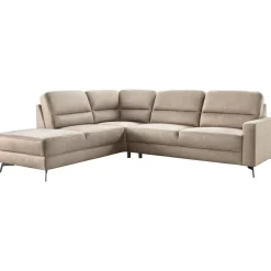 Profijt Meubel Hoekbank links Mirtho microleder taupe excellent comfort