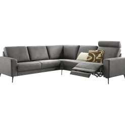 Profijt Meubel Hoekbank links Nyborg microleder antraciet relaxfunctie premium comfort