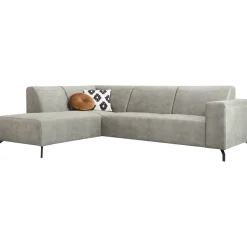 Profijt Meubel Hoekbank links Solvay microleder grijs basic comfort