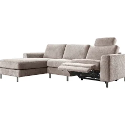 Profijt Meubel Hoekbank links Totham bruin relaxfunctie basic comfort