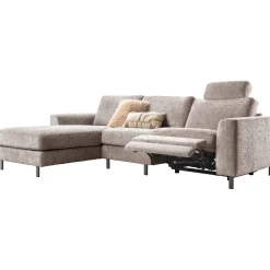 Profijt Meubel Hoekbank links Totham bruin relaxfunctie basic comfort