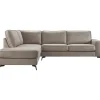 Profijt Meubel Hoekbank links Totham taupe microleder excellent comfort