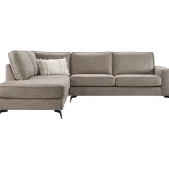 Profijt Meubel Hoekbank links Totham taupe microleder excellent comfort
