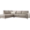 Profijt Meubel Hoekbank links Totham taupe microleder basic comfort