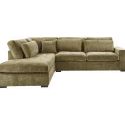 Profijt Meubel Hoekbank links Yukom groen met kussens basic comfort