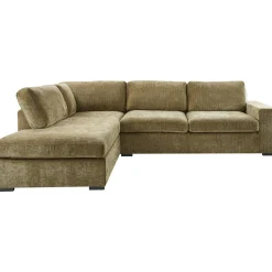 Profijt Meubel Hoekbank links Yukom groen met kussens premium comfort