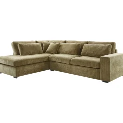 Profijt Meubel Hoekbank links Yukom groen met kussens premium comfort