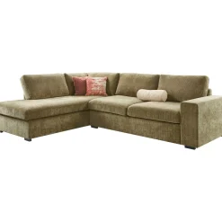 Profijt Meubel Hoekbank links Yukom groen met kussens premium comfort