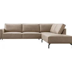 Profijt Meubel Hoekbank rechts Alburg microleder taupe basic comfort