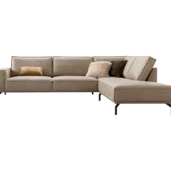 Profijt Meubel Hoekbank rechts Alburg microleder taupe premium comfort